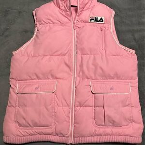 Vintage FILA Sport Women’s Pink Quilted Sleeveless Puffer Vest